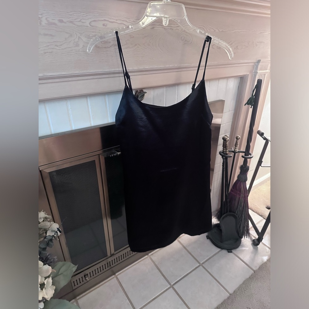 Black satin dress from urban outfitters